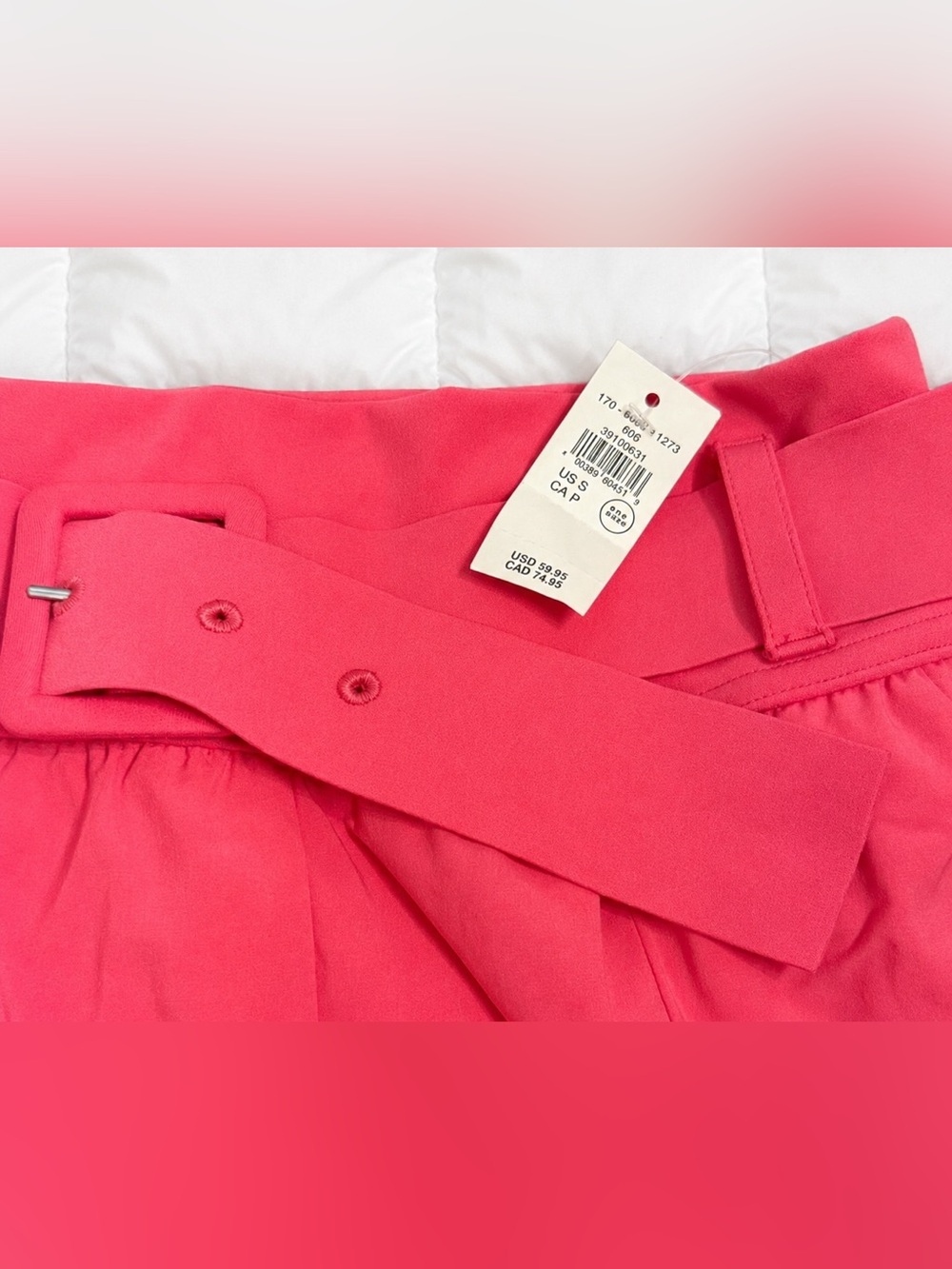 NWT Aerie Pink Pleated Skort Belted Built-In Shorts Size Small - Picture 4 of 4